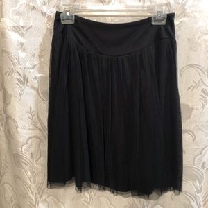 Necessary Objects Black Mini Skirt w/Sheer Overlay